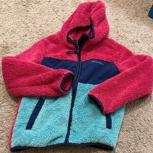 Eddie Bauer Vibrant Pink and Teal Fleece Jacket